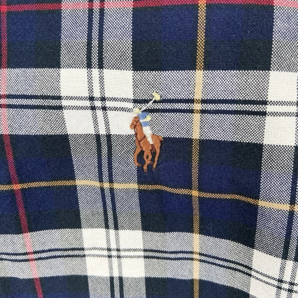 Ralph Lauren Shirt Mens LT Large Tall Button Down Flesh Pony Long Sleeve Plaid